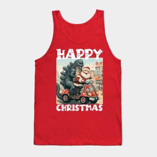 Happy Christmas with Godzilla - 3 Tank Top